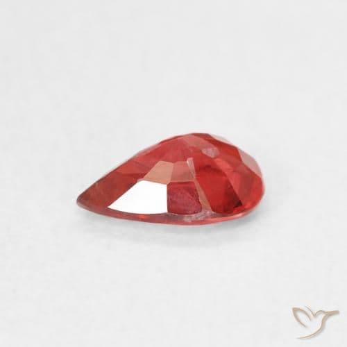 0.48ct Bright Crimson Red Sapphire, Pear Shape, 5.9x4.1 mm