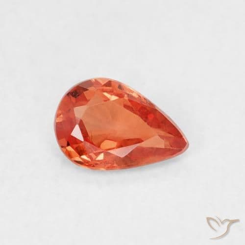 0.44ct Natural Fire Orange Sapphire, Pear Shape, 5.8x3.9 mm