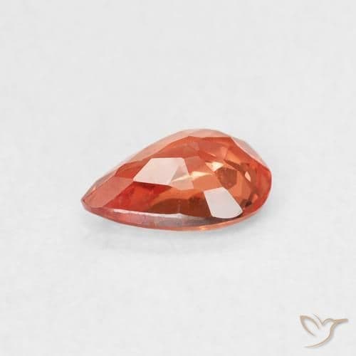 0.44ct Natural Fire Orange Sapphire, Pear Shape, 5.8x3.9 mm