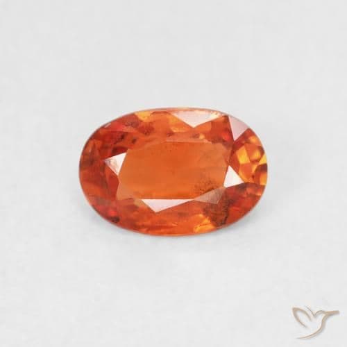 0.57ct Natural Fire Orange Sapphire, Oval Cut, 6.1x4.1 mm