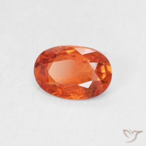 0.57ct Natural Fire Orange Sapphire, Oval Cut, 6.1x4.1 mm