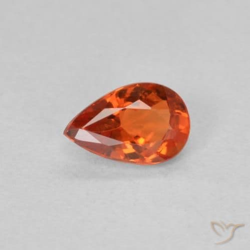 0.46ct Reddish Orange Sapphire, Pear Shape, 5.9x3.8 mm