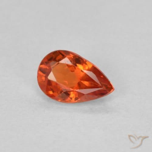 0.46ct Reddish Orange Sapphire, Pear Shape, 5.9x3.8 mm