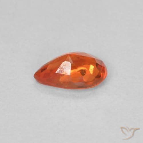 0.46ct Reddish Orange Sapphire, Pear Shape, 5.9x3.8 mm