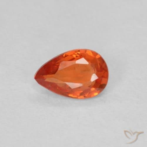 0.40ct Reddish Orange Sapphire, Pear Shape, 5.7x3.8 mm