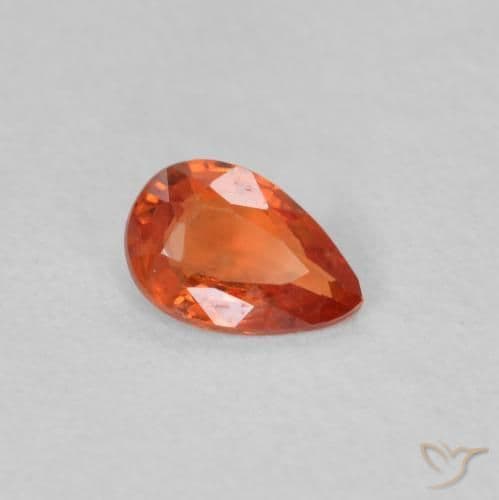 0.40ct Reddish Orange Sapphire, Pear Shape, 5.7x3.8 mm