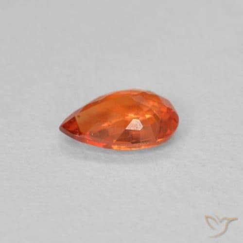 0.40ct Reddish Orange Sapphire, Pear Shape, 5.7x3.8 mm