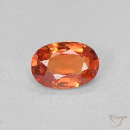 0.54ct Natural Reddish Orange Sapphire, Oval Cut, 5.9x4.1 mm