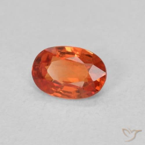 0.54ct Natural Reddish Orange Sapphire, Oval Cut, 5.9x4.1 mm