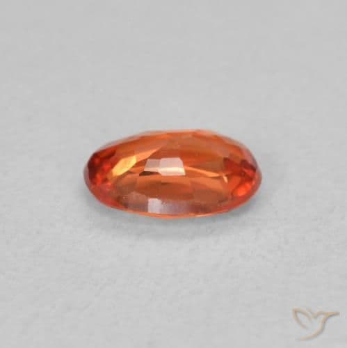 0.54ct Natural Reddish Orange Sapphire, Oval Cut, 5.9x4.1 mm