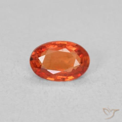 0.41ct Natural Reddish Orange Sapphire, Oval Cut, 5.6x3.8 mm