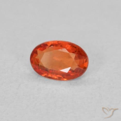 0.41ct Natural Reddish Orange Sapphire, Oval Cut, 5.6x3.8 mm