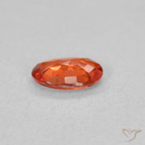 0.41ct Natural Reddish Orange Sapphire, Oval Cut, 5.6x3.8 mm