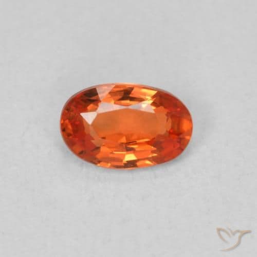 0.53ct Natural Reddish Orange Sapphire, Oval Cut, 5.9x3.8 mm