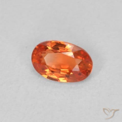 0.53ct Natural Reddish Orange Sapphire, Oval Cut, 5.9x3.8 mm