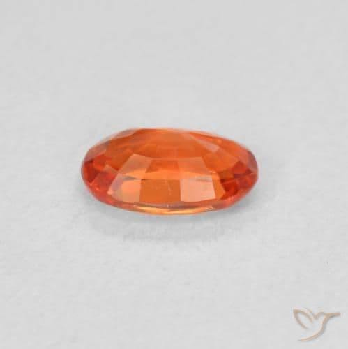 0.53ct Natural Reddish Orange Sapphire, Oval Cut, 5.9x3.8 mm