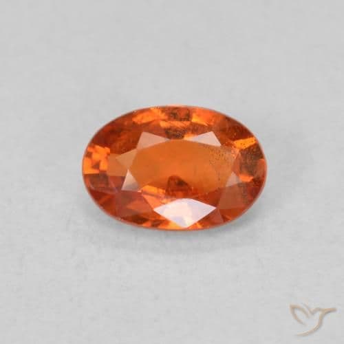0.65ct Natural Reddish Orange Sapphire, Oval Cut, 6.1x4.2 mm