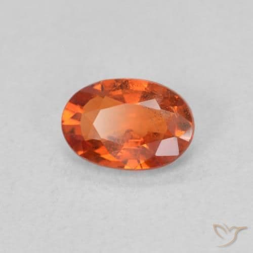 0.65ct Natural Reddish Orange Sapphire, Oval Cut, 6.1x4.2 mm