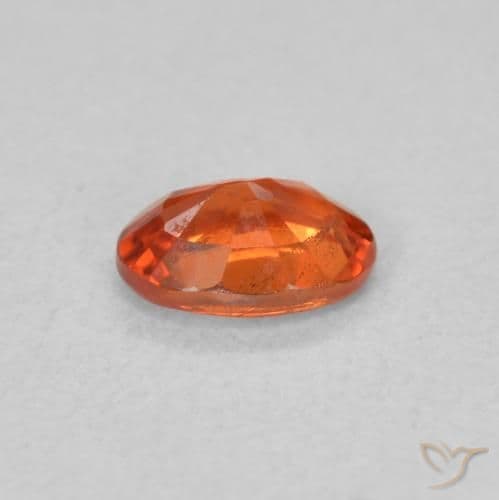 0.65ct Natural Reddish Orange Sapphire, Oval Cut, 6.1x4.2 mm