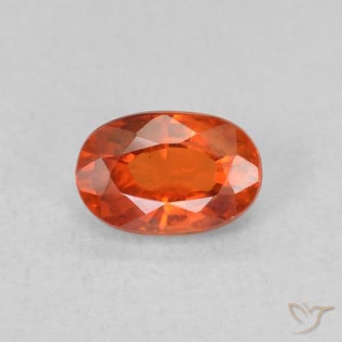 0.75ct Natural Reddish Orange Sapphire, Oval Cut, 6.2x4.2 mm
