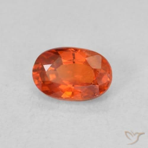 0.75ct Natural Reddish Orange Sapphire, Oval Cut, 6.2x4.2 mm