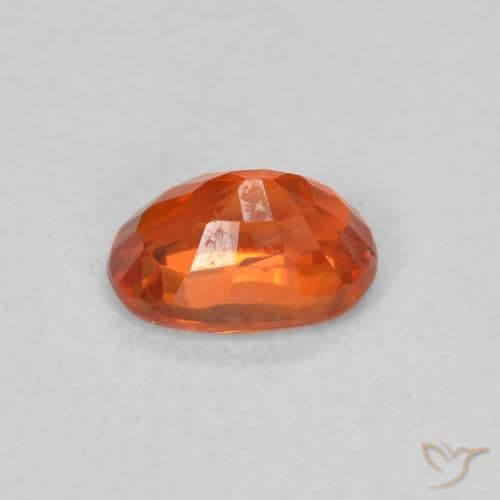 0.75ct Natural Reddish Orange Sapphire, Oval Cut, 6.2x4.2 mm
