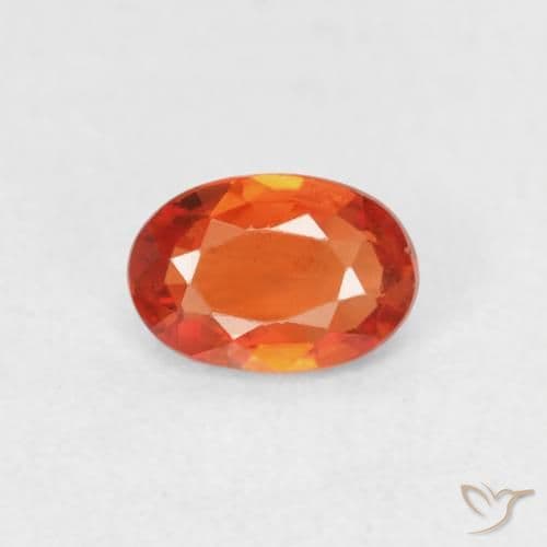 0.55ct Natural Amber Orange Sapphire, Oval Cut, 6x4.1 mm