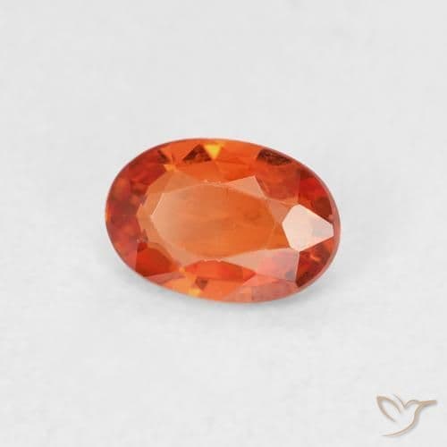 0.55ct Natural Amber Orange Sapphire, Oval Cut, 6x4.1 mm