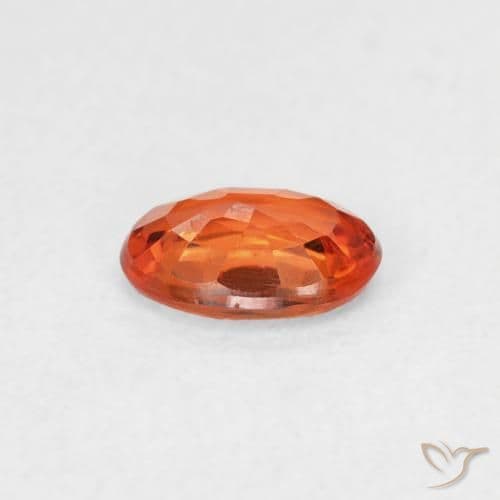 0.55ct Natural Amber Orange Sapphire, Oval Cut, 6x4.1 mm