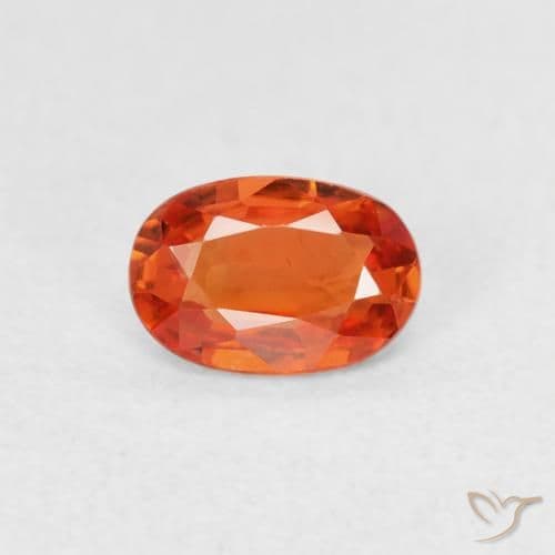 0.52ct Natural Fire Orange Sapphire, Oval Cut, 6x4.1 mm
