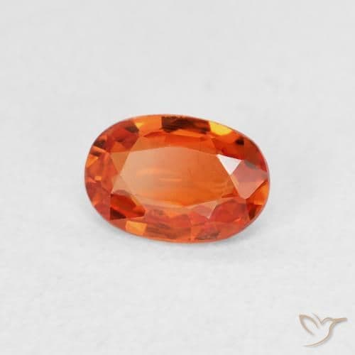 0.52ct Natural Fire Orange Sapphire, Oval Cut, 6x4.1 mm
