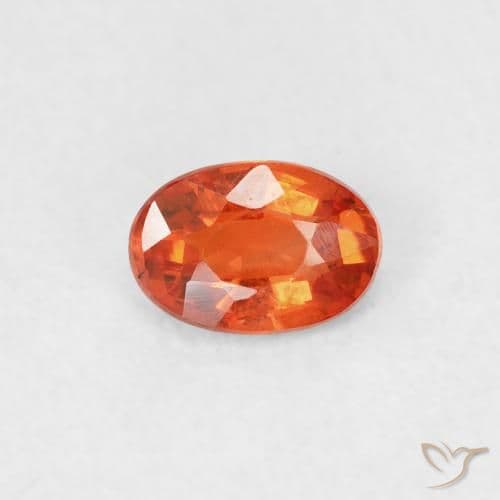 0.53ct Natural Reddish Orange Sapphire, Oval Cut, 5.7x3.9 mm