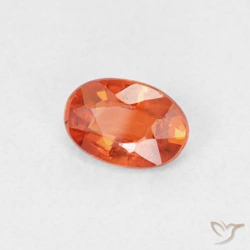 0.53ct Natural Reddish Orange Sapphire, Oval Cut, 5.7x3.9 mm