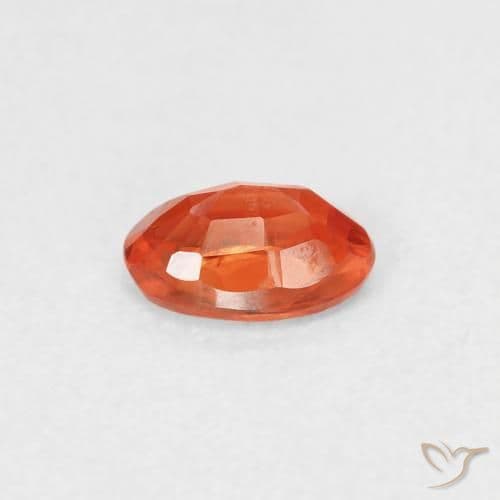 0.53ct Natural Reddish Orange Sapphire, Oval Cut, 5.7x3.9 mm