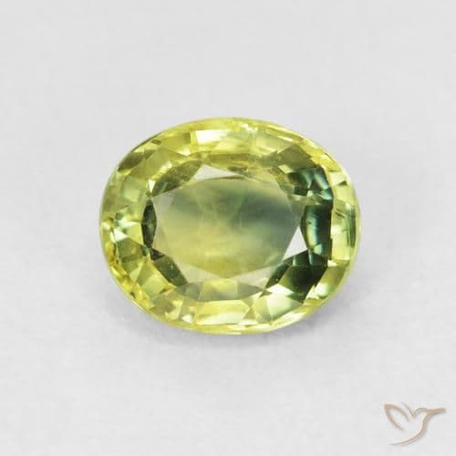 2.00ct Medium Light Green Sapphire, Oval Cut, 7.7x6.4 mm