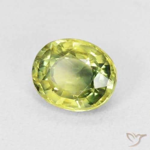 2.00ct Medium Light Green Sapphire, Oval Cut, 7.7x6.4 mm