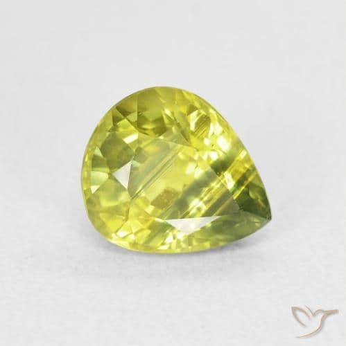 1.37ct Natural Light Yellow Sapphire, Pear Shape, 8.4x5.9 mm