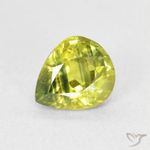 1.99ct Medium Yellow Sapphire, Pear Shape, 7.8x6.7 mm