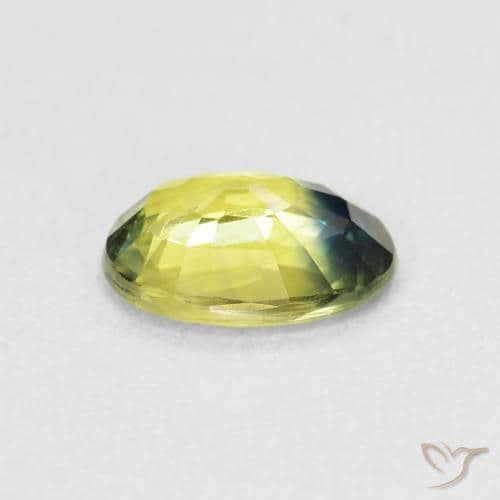 1.83ct Natural Green Yellow Sapphire, Oval Cut, 9x6.7 mm