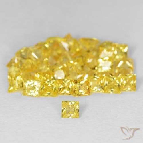 6.89ct Natural Yellowish Gold Sapphire, Square, 2.9x2.9 mm