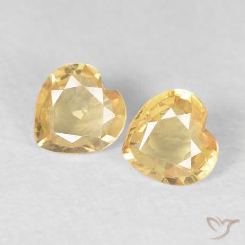 0.73ct Natural Light Gold Sapphire, Heart Shape, 4.6x4.5 mm