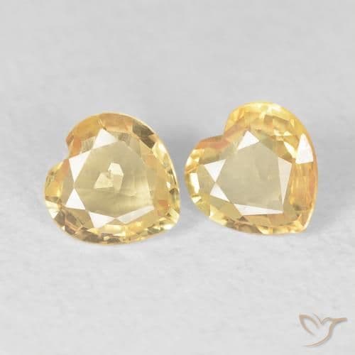 0.73ct Natural Light Gold Sapphire, Heart Shape, 4.6x4.5 mm