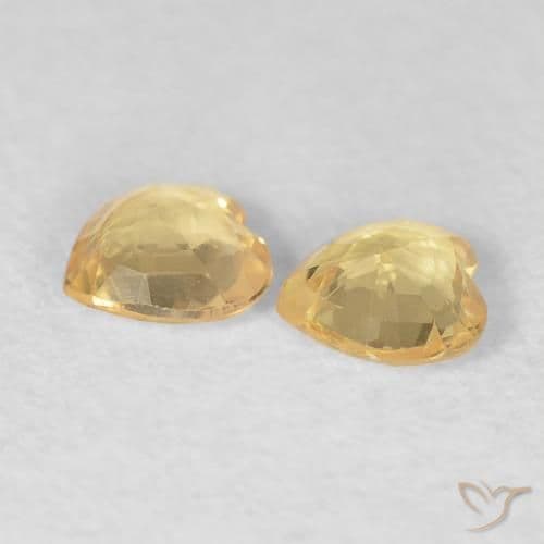 0.73ct Natural Light Gold Sapphire, Heart Shape, 4.6x4.5 mm
