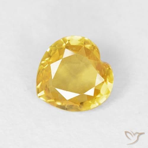 0.39ct Tuscany Yellow Sapphire, Heart Shape, 4.6x4.6 mm