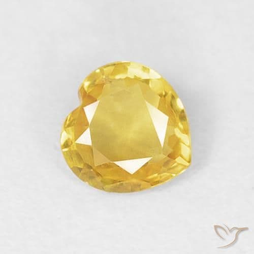 0.39ct Tuscany Yellow Sapphire, Heart Shape, 4.6x4.6 mm