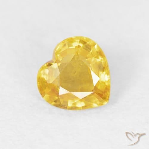 0.38ct Golden Orange Sapphire, Heart Shape, 4.6x4.4 mm