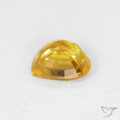 0.38ct Golden Orange Sapphire, Heart Shape, 4.6x4.4 mm
