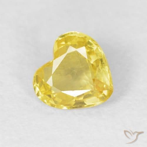 0.43ct Medium Yellow Sapphire, Heart Shape, 4.8x4.6 mm