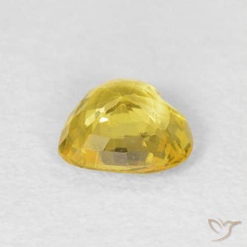 0.43ct Medium Yellow Sapphire, Heart Shape, 4.8x4.6 mm