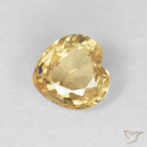 0.47ct Light Yellow Sapphire, Heart Shape, 4.6x4.6 mm